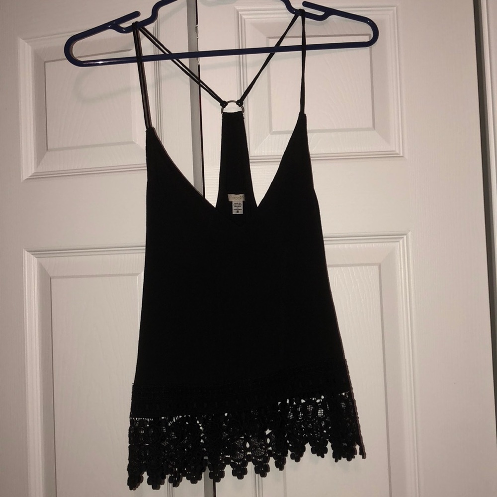 Lace bottom racer back top